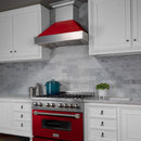 ZLINE 30 in. Ducted DuraSnow® Stainless Steel Range Hood with Red Gloss Shell, 8654RG-30