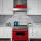 ZLINE 30 in. Ducted DuraSnow® Stainless Steel Range Hood with Red Matte Shell, 8654RM-30