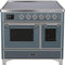 ILVE Majestic II 40" Induction Range with Element Stove and Electric Oven in Blue Grey with Chrome Trim, UMDI10NS3BGC