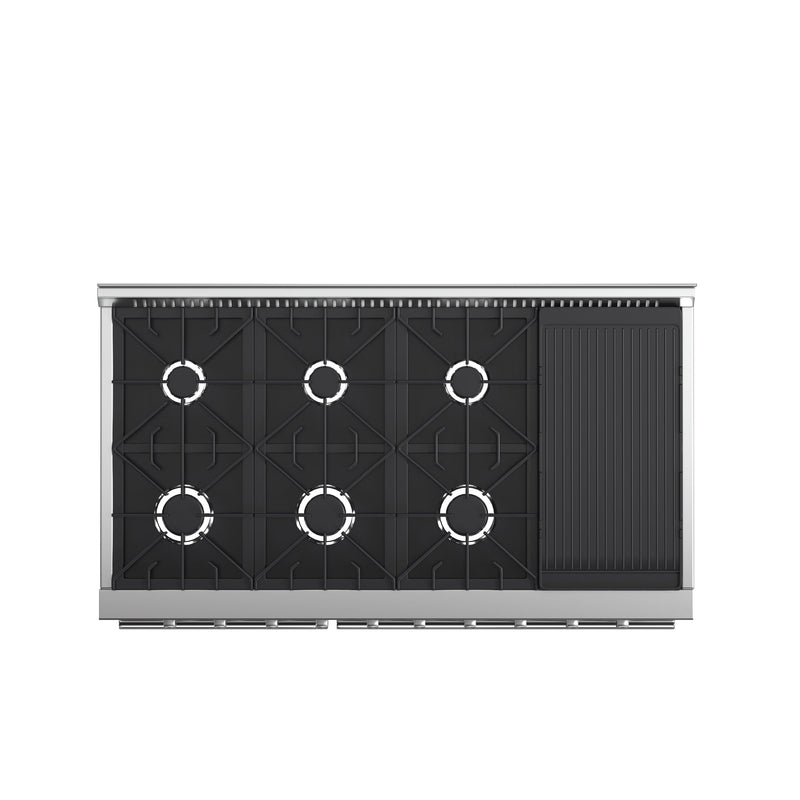 FORNO Galiano 48" 6.58 cu. ft. Gas Range with 8 Italian Burners in Stainless Steel, FFSGS6244-48