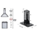 ZLINE 30 In. Convertible Island Mount Range Hood in Black Stainless Steel, BSKE2iN-30