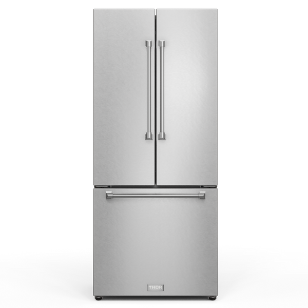 Gordon Ramsay by THOR Kitchen 30" 17.5 cu. ft. French Door Counter Depth Refrigerator with Ice Maker in Stainless Steel, RF3017FFD99