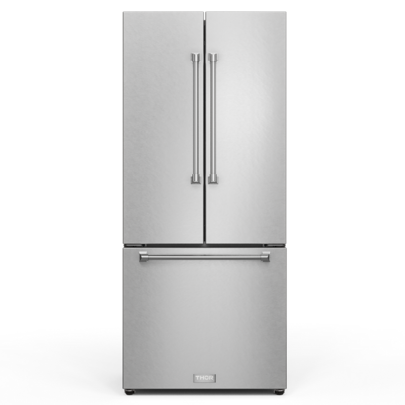 Gordon Ramsay by THOR Kitchen 30" 17.5 cu. ft. French Door Counter Depth Refrigerator with Ice Maker in Stainless Steel, RF3017FFD99