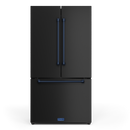 Gordon Ramsay by THOR Kitchen 36" 20.3 cu. ft. French Door Counter Depth Refrigerator with Ice Maker in Matte Black with Navy Blue Accents, RF3621CTD00-BLU