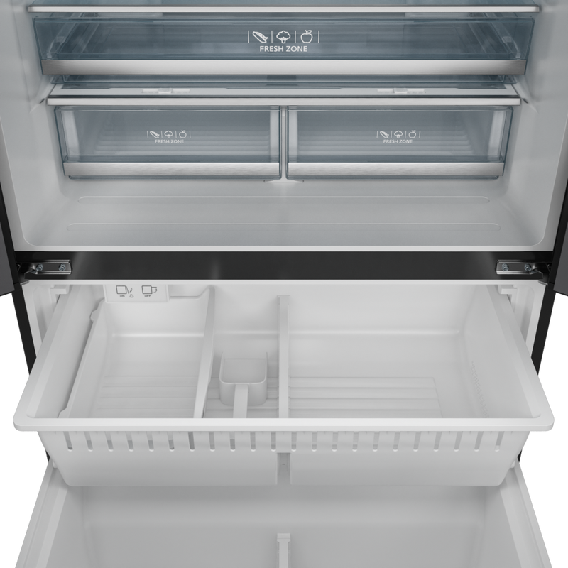 Gordon Ramsay by THOR Kitchen 36" 20.3 cu. ft. French Door Counter Depth Refrigerator with Ice Maker in Matte Black with Navy Blue Accents, RF3621CTD00-BLU