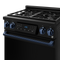 Gordon Ramsay by THOR Kitchen 30" 4.55 cu. ft. Professional Natural Gas Range with Tilt Panel Touch Control and Self-Clean in Matte Black with Navy Blue Accents, RSG30B-BLU