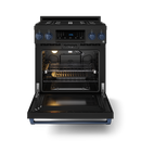 Gordon Ramsay by THOR Kitchen 30" 4.55 cu. ft. Professional Natural Gas Range with Tilt Panel Touch Control and Self-Clean in Matte Black with Navy Blue Accents, RSG30B-BLU