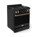 Gordon Ramsay by THOR Kitchen 30" 4.55 cu. ft. Professional Propane Gas Range with Tilt Panel Touch Control and Self-Clean in Matte Black with Bronze Accents, RSG30BLP-BRZ