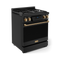 Gordon Ramsay by THOR Kitchen 30" 4.55 cu. ft. Professional Propane Gas Range with Tilt Panel Touch Control and Self-Clean in Matte Black with Bronze Accents, RSG30BLP-BRZ