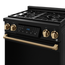 Gordon Ramsay by THOR Kitchen 30" 4.55 cu. ft. Professional Propane Gas Range with Tilt Panel Touch Control and Self-Clean in Matte Black with Bronze Accents, RSG30BLP-BRZ
