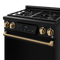 Gordon Ramsay by THOR Kitchen 30" 4.55 cu. ft. Professional Propane Gas Range with Tilt Panel Touch Control and Self-Clean in Matte Black with Bronze Accents, RSG30BLP-BRZ