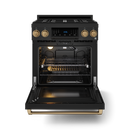 Gordon Ramsay by THOR Kitchen 30" 4.55 cu. ft. Professional Propane Gas Range with Tilt Panel Touch Control and Self-Clean in Matte Black with Bronze Accents, RSG30BLP-BRZ