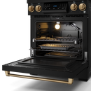 Gordon Ramsay by THOR Kitchen 30" 4.55 cu. ft. Professional Propane Gas Range with Tilt Panel Touch Control and Self-Clean in Matte Black with Bronze Accents, RSG30BLP-BRZ