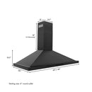 ZLINE 48" Convertible Wall Mount Range Hood in Black Stainless with Charcoal Filters, BSKBN-CF-48