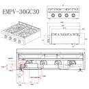 Empava 30" Built-In Natural Gas Cooktop with 4 Burners, EMPV-30GC30