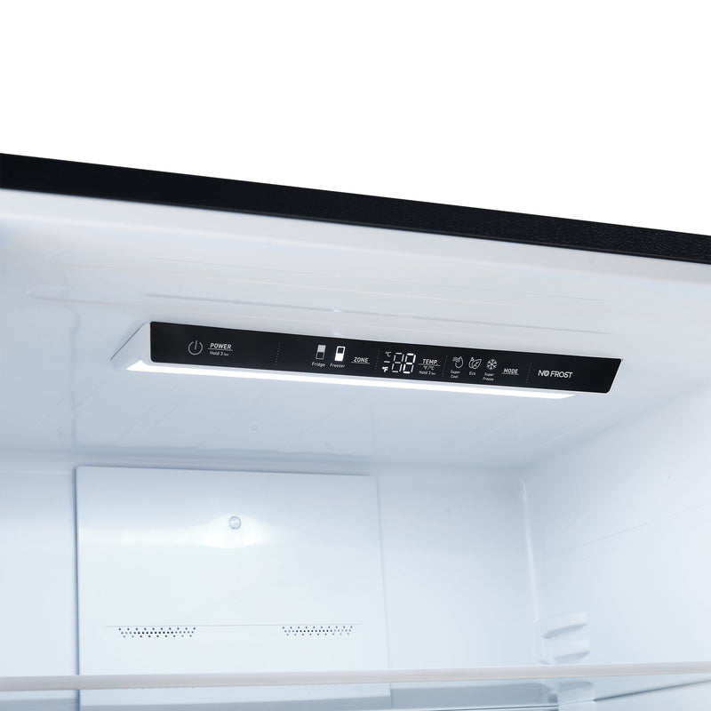 FORNO Espresso Milano 31" 17.2 cu. ft. Left Swing Refrigerator and Bottom Freezer with Ice Maker in Black and Silver Handles, FFFFD1786-31BLK