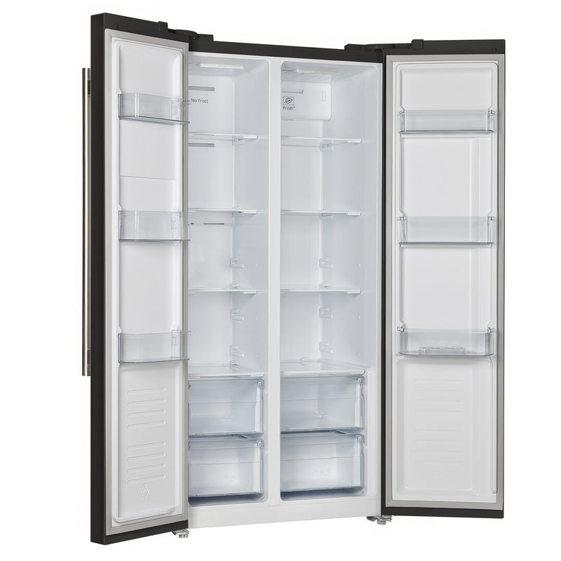 FORNO Espresso Salerno 33" 15.6 cu. ft. Refrigerator in Black with Silver Handles, FFRBI1805-33BLK