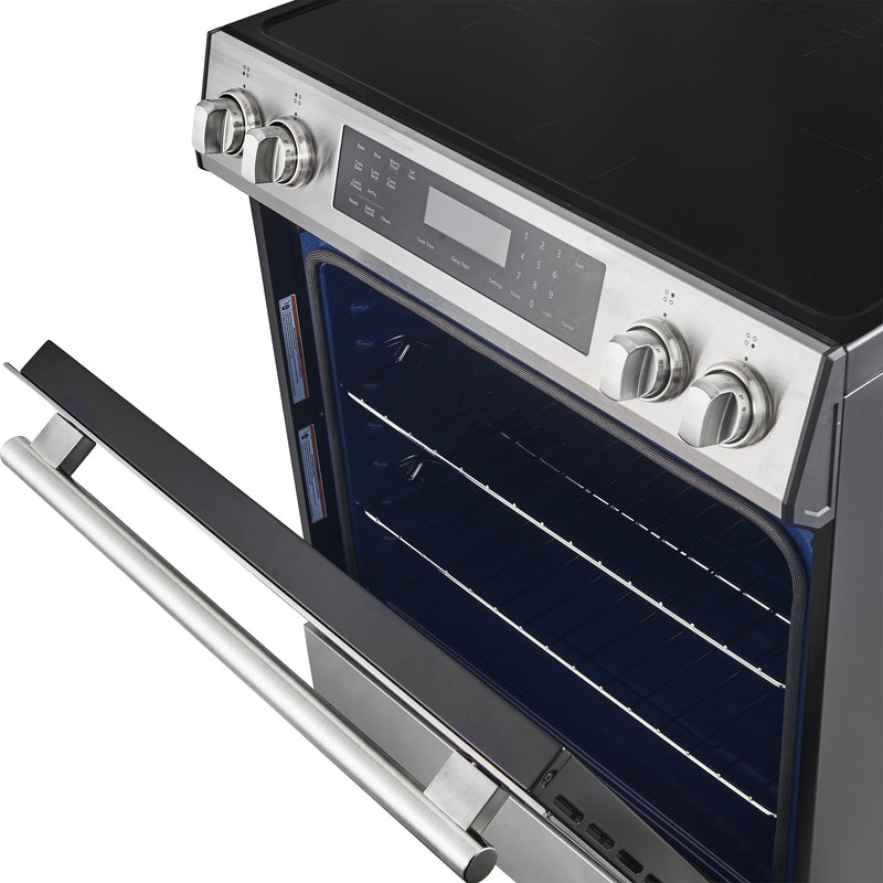 FORNO Espresso Donatello 30" 5 cu. ft. Induction Range with Air Fry and Self-Clean in Stainless Steel and Silver Handles, FFSIN0905-30