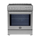 FORNO Espresso Leonardo 30" 5 cu. ft. Induction Range with Knob Control in Stainless Steel and Silver Accents, FFSIN0982-30