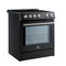 FORNO Espresso Leonardo 30" 5 cu. ft. Induction Range with Knob Control in Black and Silver Accents, FFSIN0982-30BLK