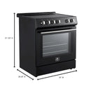 FORNO Espresso Leonardo 30" 5 cu. ft. Induction Range with Knob Control in Black and Silver Accents, FFSIN0982-30BLK