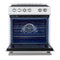 FORNO Espresso Leonardo 30" 5 cu. ft. Induction Range with Knob Control in White and Silver Accents, FFSIN0982-30WHT