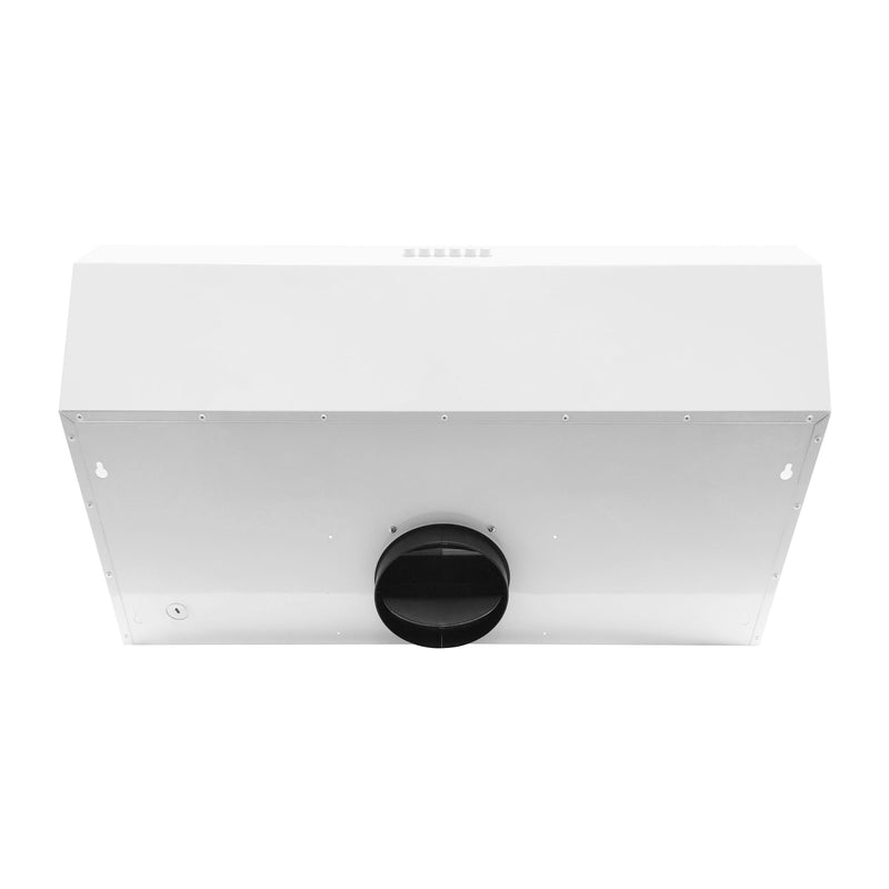 FORNO Espresso Bari 30" 400 CFM Under Cabinet Range Hood in White with Silver Handles, FRHUC5255-30WHT