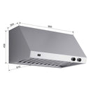 FORNO Biagio 36'' 600 CFM Wall Mount Range Hood in Stainless Steel, FRHWM5009-36