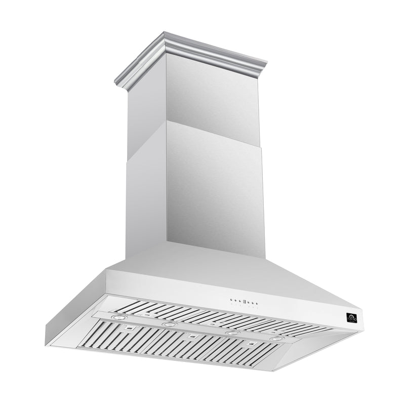 FORNO Orvieto 48" 1,200 CFM Wall Mount Range Hood in Stainless Steel, FRHWM5094-48