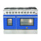 FORNO Galiano 48" 6.58 cu. ft. Gas Range with 8 Italian Burners in Blue, FFSGS6244-48BLU