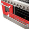 FORNO Galiano 48" 6.58 cu. ft. Gas Range with 8 Italian Burners in Red, FFSGS6244-48RED