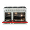 FORNO Galiano 48" 6.58 cu. ft. Gas Range with 8 Italian Burners in Red, FFSGS6244-48RED