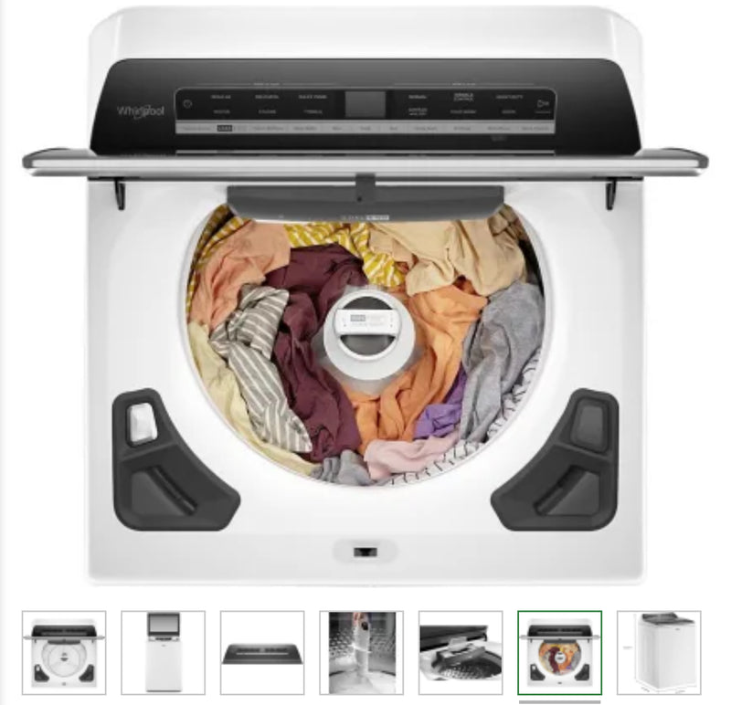 Whirlpool  WHWADREW8127
Side-by-Side Washer & Dryer Set with Top Load Washer and Electric Dryer in White