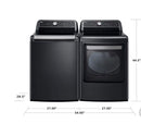 LG 5.5 cu. ft. Mega Capacity Top Load Washer with TurboWash3D Technology and 7.3 cu. ft. Ultra Large Capacity GAS Dryer with EasyLoad Door Model  WT7480CL |DLGX7481LE