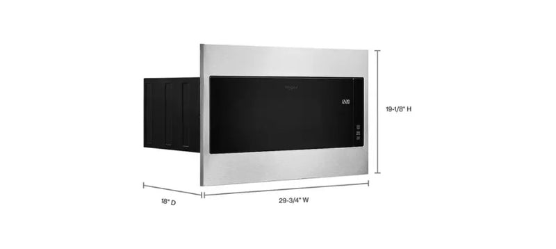 Whirlpool - 1.1 Cu. Ft. Built-In Microwave with Standard Trim Kit - Stainless Steel Model:WMT55511KS