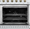 FORNO Espresso Antico 48" 5.5 cu. ft. Gas Range with 8 Sealed Burners and Griddle in Black with Antique Brass Accents, FFSGS6219-48