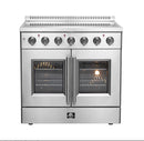 FORNO Galiano 36" 5.36 cu. ft. Freestanding Electric Range with French Door in Stainless Steel, FFSEL6917-36