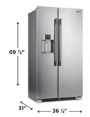 Frigidaire Professional 22.3 Cu. Ft. 36" Counter Depth Side by Side Refrigerator PRSC2222AF