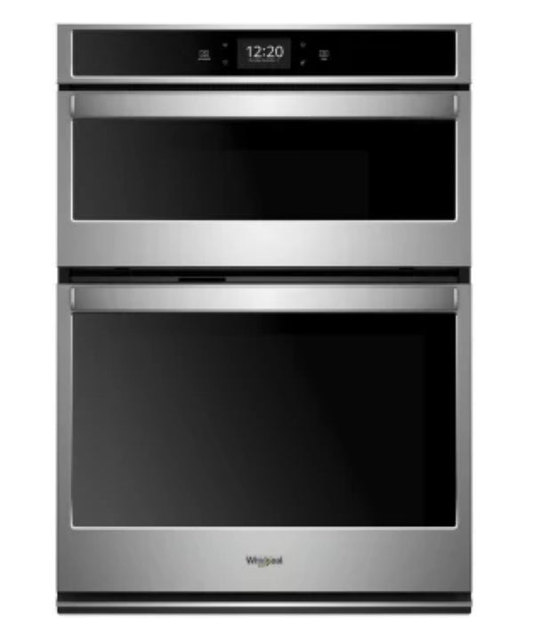 Whirlpool  WOC75EC0HS
30 Inch Smart Combination Wall Oven with Wi-Fi Connectivity, True Convection, Alexa and Google Home Voice Control, Scan-to-Cook Technology, Frozen Bake™, Touchscreen, Convection Conversion, Nest Learning Thermostat™, Party Mode, Temp