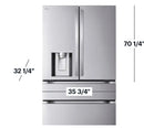 LG - Counter-Depth MAX 24.5 Cu. Ft. 4-Door French Door Smart Refrigerator with Full-Convert Drawer - Stainless Steel
Model:LF25G8330S