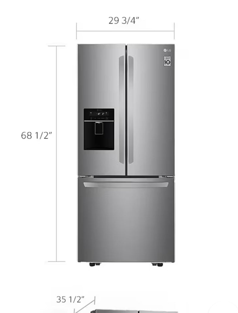 LG LCFS22EXS 30” French Door Refrigerator with Water dispenser, 21.8 cu.ft.
