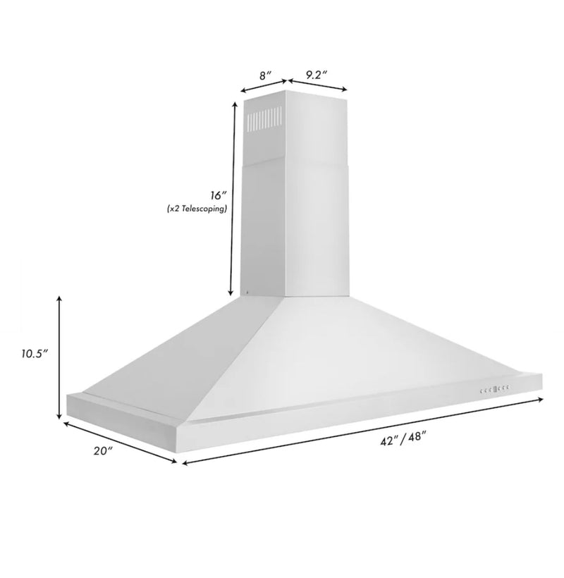 ZLINE Convertible Vent Wall Mount Range Hood in Stainless Steel (KB)