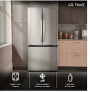 LG - Counter-Depth MAX 21 Cu. Ft. French Door Smart Refrigerator with Ice - Stainless Steel
Model:LF21G6200S