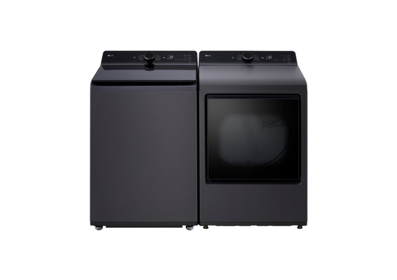 LG Top Load Laundry Pair with 5.3 cu. ft. Smart Washer with Agitator and Easy Unload and 7.3 cu. ft. EasyLoad Electric Dryer PLUS WT8405CB | DLE8400BE