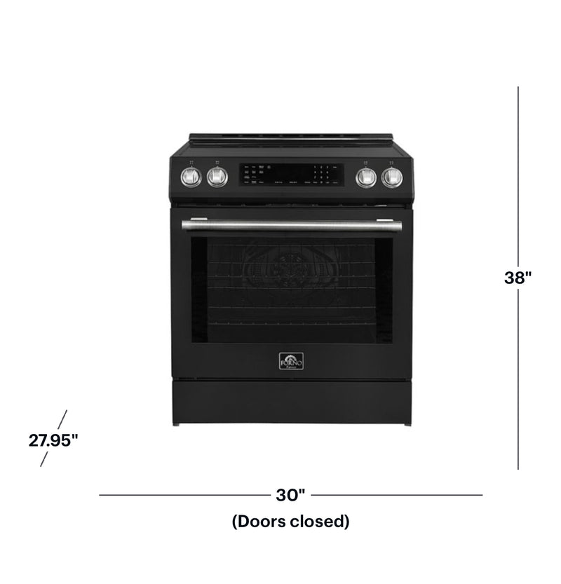 Forno Appliances - Donatello 5.0 cu. ft. Slide-In Electric Induction True Convection Range with Antique Brass Accents - White
Model:FFSIN0905-30