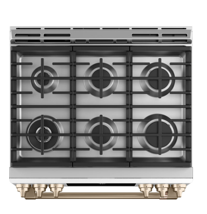 Café™ 30" Smart Slide-In, Front-Control, Gas Range with Convection Oven CGS700P4MW2 / CGS700P3MD1/ CGS700P2MS1