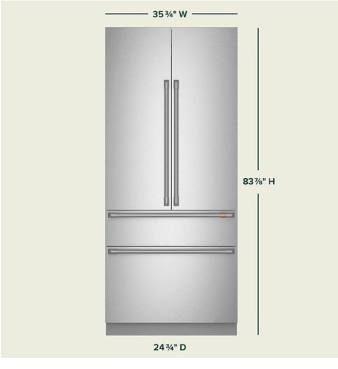 Café - 20.2 Cu. Ft.Built-In 4-Door French Door Smart Refrigerator with Bottom Freezer - Stainless Steel
Model:CIP36NP2VS1