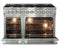 Forno  FFSGS615648
Galiano Professional Dual Fuel Range with 240 Volt Electric Oven, 6 Sealed Burners, 4.3 Cu. Ft. Convection Oven, Cast Iron Continuous Grate, Italian Defendi Burners, Black Enamel Interior, and Triple Layered Glass Door: 48" Stainless