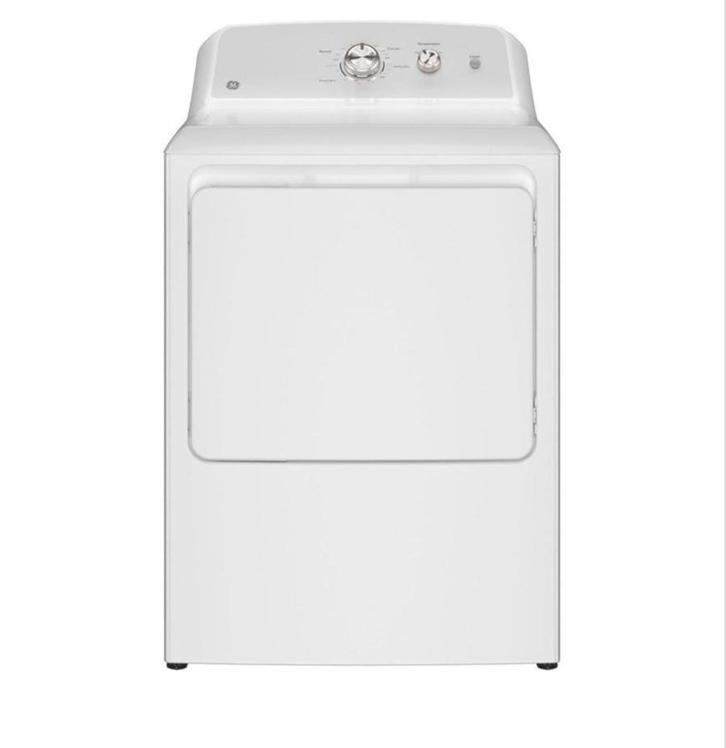 GE 4.3 cu. ft. Top Loading Washer with True Dual-Action Agitator and 7.2 cu. ft. Electric Dryer with Reversible Door (GTW385ASWWS, GTD38EASWWS)