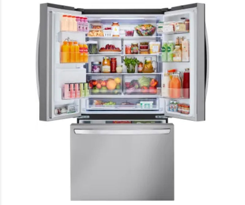 LG  LRFXC2606S
36 Inch Counter-Depth MAX™ Smart French Door Refrigerator with 26 cu.ft. Capacity, WiFi Enabled, ThinQ Technology, Dual Ice Maker, Slim SpacePlus® Ice System, Door Cooling+, Flat Door Design, Smart Inverter, Sabbath Mode, and ENERGY STAR® Q